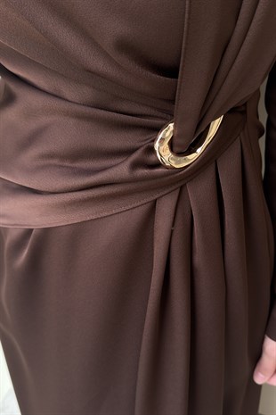 Matex Gold Toka Aksesuarlı Abiye Elbise