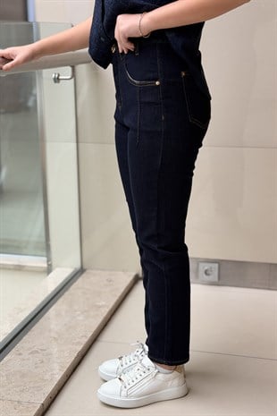 Ghisa Cep Ve Paça Dikiş İzli Jean Pantolon