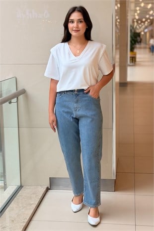 Fuat Gürşen Hotfix Baskılı Havuç Denim Pantolon