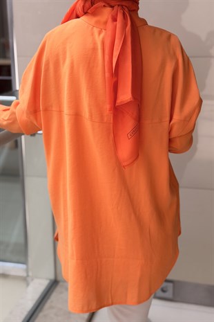 Tığ Triko Saten Yüzlü Oversize Gömlek