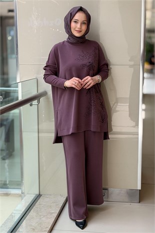 Nurcan Çetin Çiçek Baskılı Tunik Pantolon