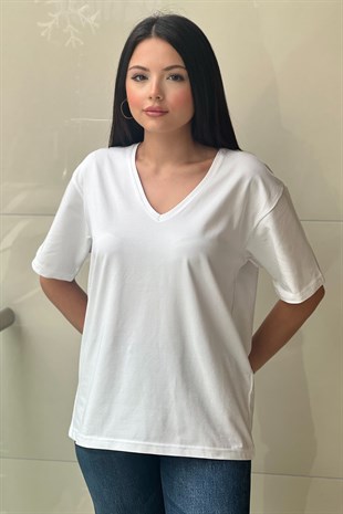 İpekyol V Yaka Kısa Kol Basic Tshirt
