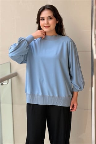 Ghisa Yakası Ve Kolları Triko Detaylı Kısa Tunik