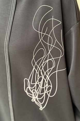 Nurcan Çetin Random Desenli Spor Dikişli Tunik Pantolon Takım