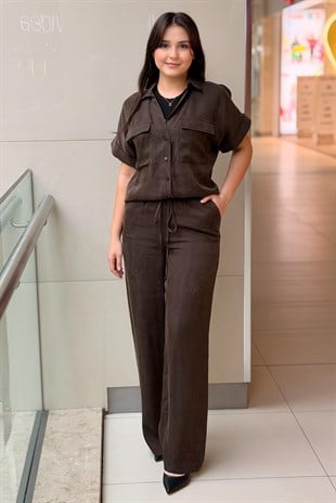 İpekyol Parlak Dokulu Wide Leg Pantolon