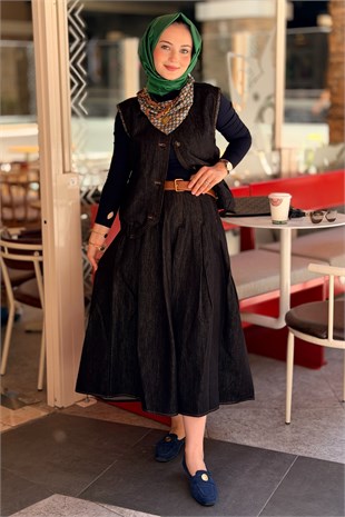 Twist Kemerli Denim Etek