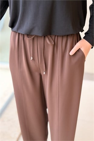 Sentez Elegance Beli Lastikli Dar Paça Pantolon