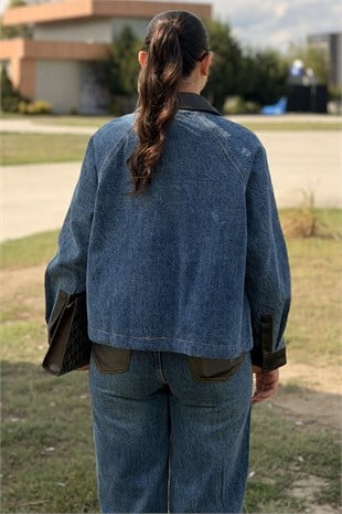 İpekyol Kumaş Mix Denim Ceket