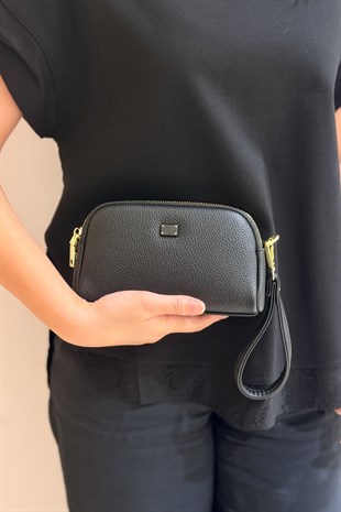 Mahal Bags Çift Fermuarlı Bilek Askılı Çapraz Çanta