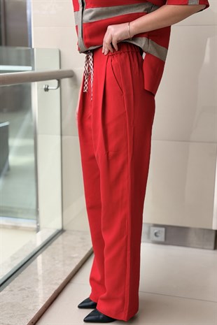 Twist Pileli Wide Leg Pantolon