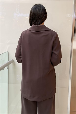 Nuss Saçaklı Taş İşlemeli Kap Pantolon Takım