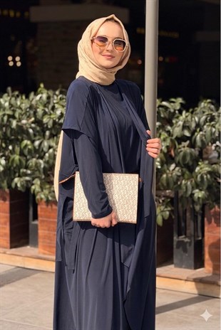 Mahal Saçak Detaylı Kap Tunik Şalvar 3Lü Set Takım