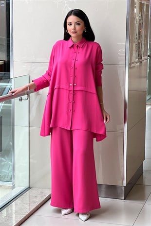 Ghisa Çift Düğme Detayli Gömlek Pantalon Takım