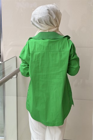 Ghisa Verev Ribana Triko Yaka Asimetrik Düğmeli Tunik