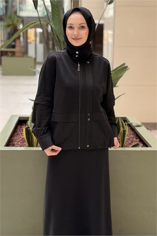 Tığ Triko Etek Ucu Detaylı Ceket Etek Takım