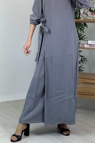 İnvee Yandan Bağlamalı Tencel Elbise