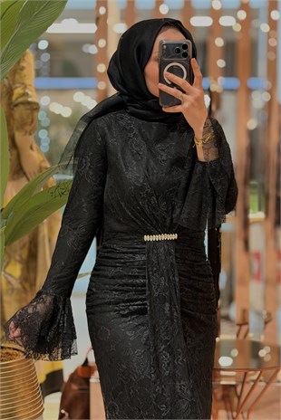 Fashion Night Lez Dantel Abiye Elbise