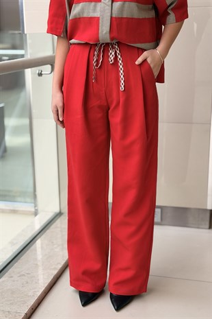 Twist Pileli Wide Leg Pantolon