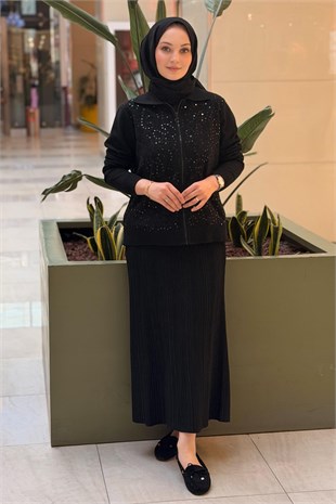 Fuat Gürşen Önden Fermuarlı Triko Kombinli Kap