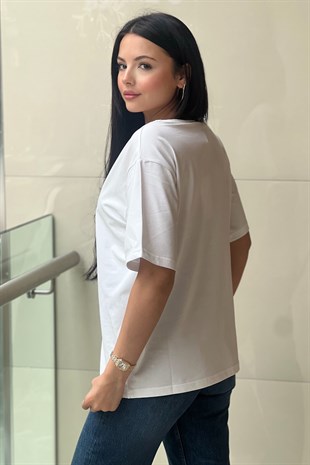 İpekyol V Yaka Kısa Kol Basic Tshirt