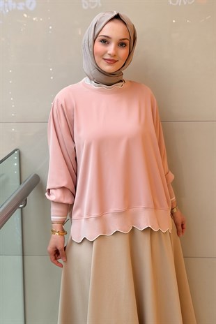 Ghisa Ziigzag Desenli Triko Kombinli Tunik