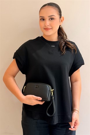 Mahal Bags Çift Fermuarlı Bilek Askılı Çapraz Çanta