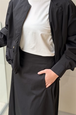 Ghisa Bomber Paraşüt Ceket Etek Takım
