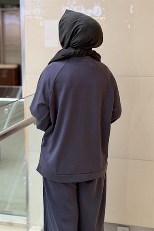 Nuss Omuzu Serpme Taşlı Tunik Pantolon Takım