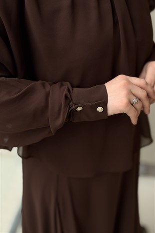 Ghisa Eteği Fırfırlı İçlikli Şifon Etekli Takım
