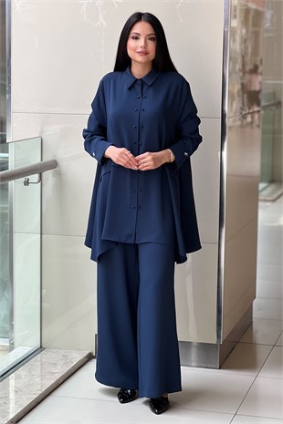 Ghisa Çift Düğme Detayli Gömlek Pantalon Takım