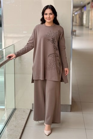 Nurcan Çetin Çiçek Baskılı Tunik Pantolon