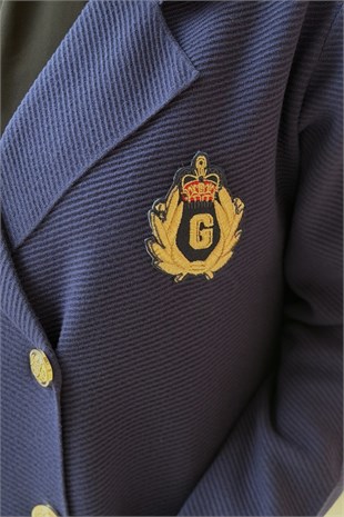 Ghisa Kruvaze Yaka G Logo Desenli Triko Ceket