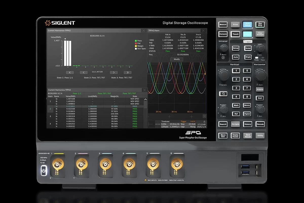 SDS5036X HD 350 MHz 6 Kanallı 12 Bit 5 GSa/s Dijital Osiloskop