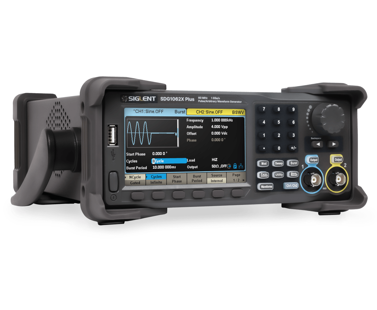 Siglent SDG1022X Plus 25 MHz Çift Kanal Fonksiyon / Keyfi Dalga Formu Jeneratörü 