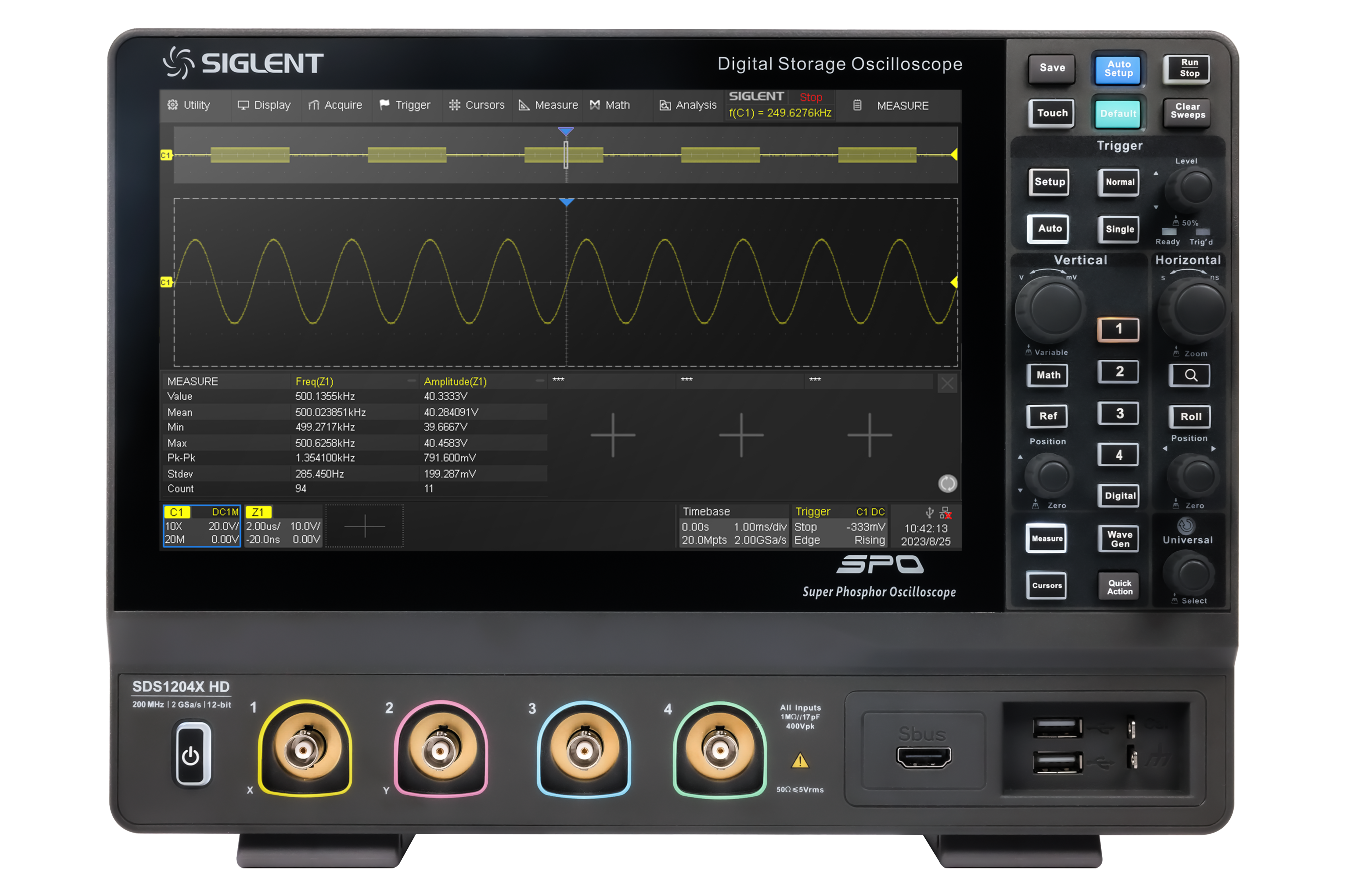 Siglent SDS1202X HD 200Mhz 2 Kanallı 12 Bit Osiloskop