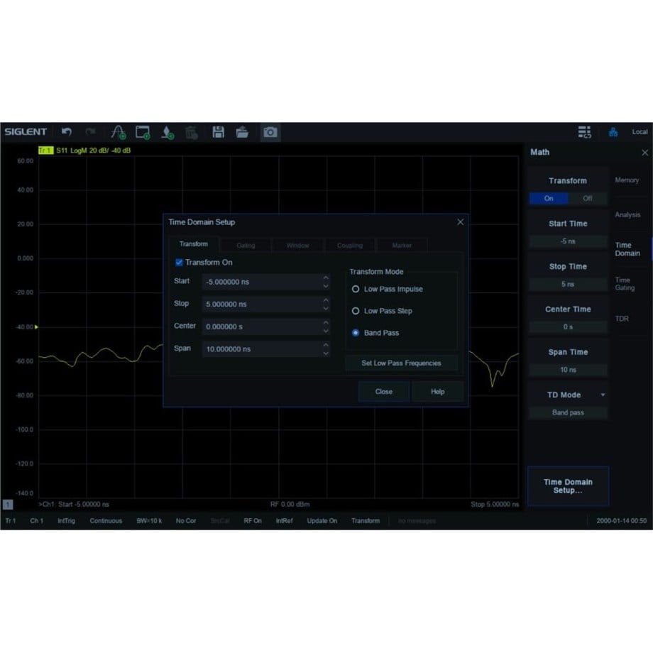 SIGLENT SNA5000-TDA Zaman Alanı Analizi (SW)