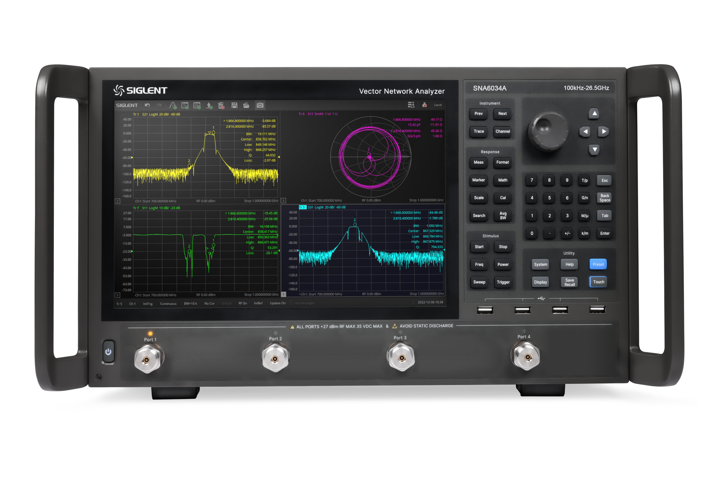 Siglent SNA6034A 100 kHz ile 26,5 GHz 4 port Vektör Network Analizör