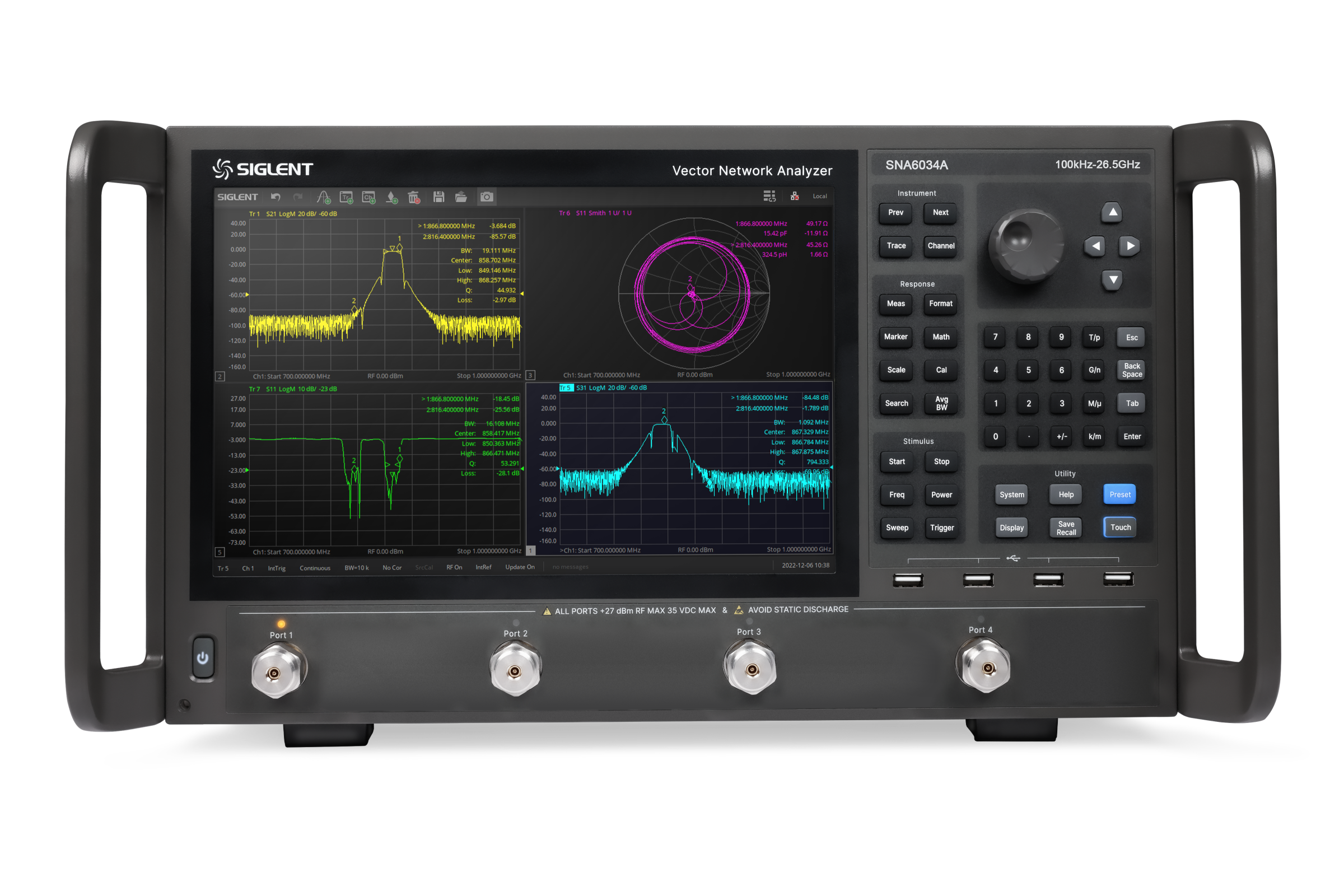 Siglent SNA6034A 100 kHz ile 26,5 GHz 4 port Vektör Network Analizör