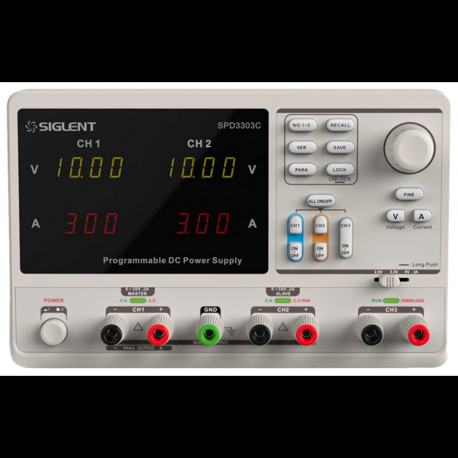 SIGLENT  SPD3303C DC güç kaynağı, üç çıkış 220W