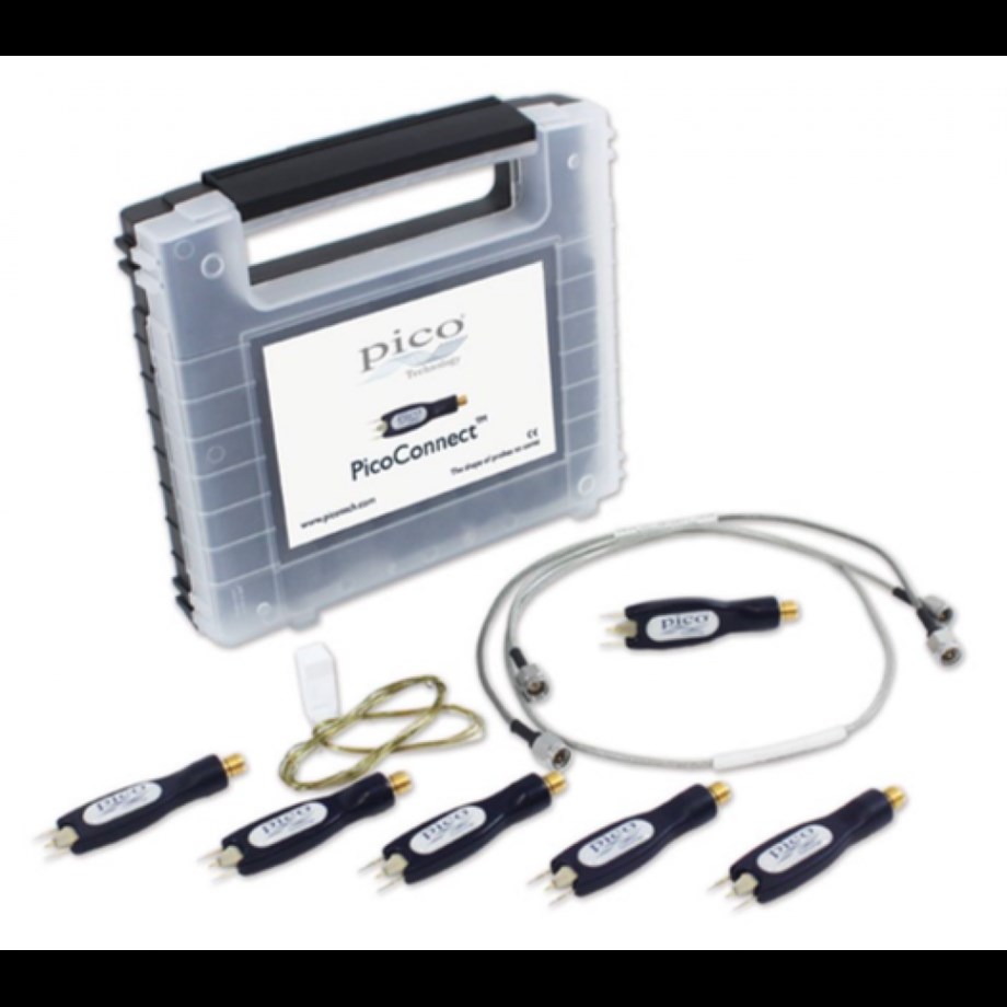PicoConnect 910 Kiti: Altı adet 4 ila 5 GHz RF, mikrodalga ve darbeli prob kafası modellerinin tümü