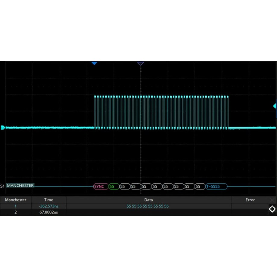 SIGLENT SDS6000Pro-Manch Manchester kod çözme (yazılım seçeneği)