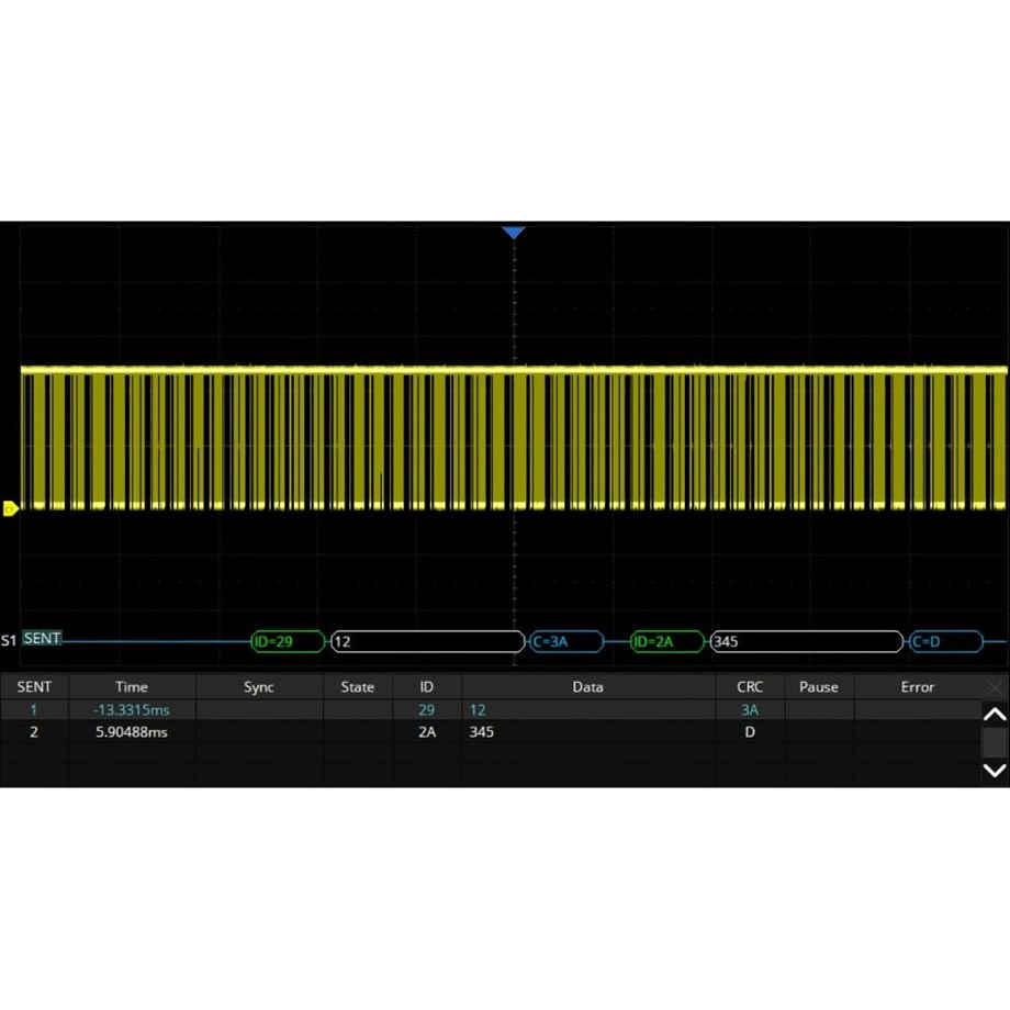 SIGLENT SDS6000Pro-SENT SENT tetikleme ve kod çözme (yazılım seçeneği)