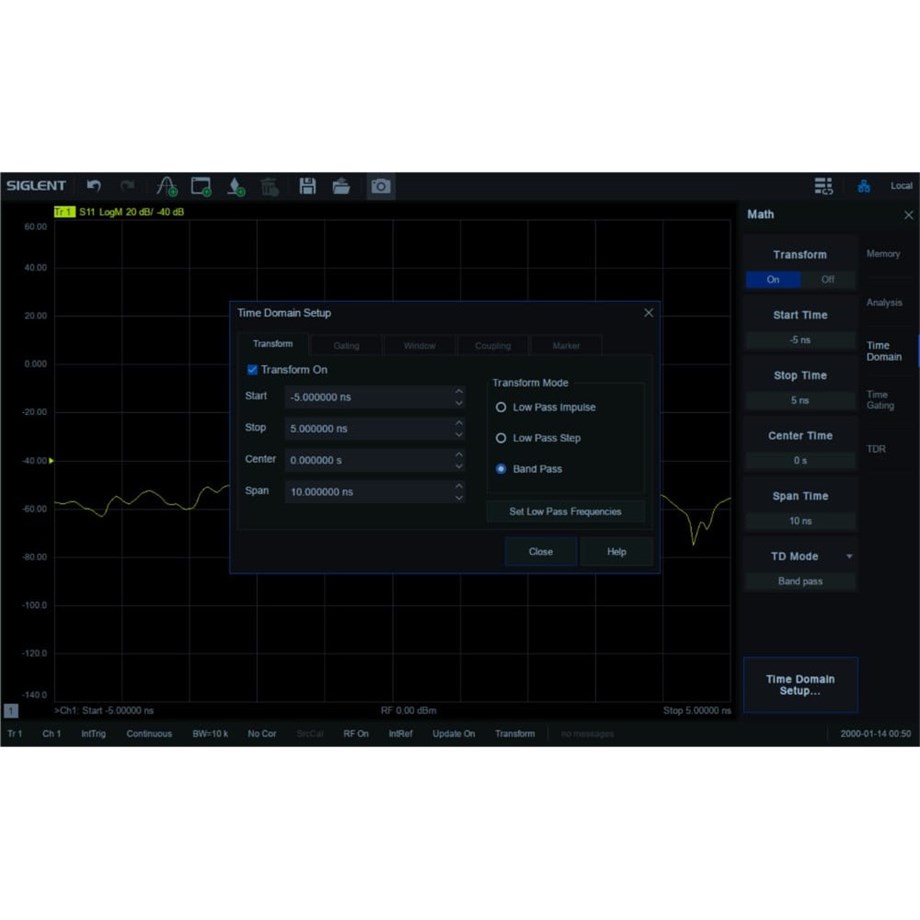 SIGLENT SNA5000-TDA Zaman Alanı Analizi (SW)