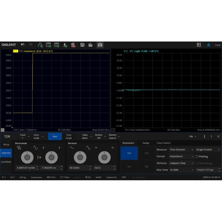 SIGLENT SNA5000-TDR Geliştirilmiş Zaman Alanı analizi (SW)