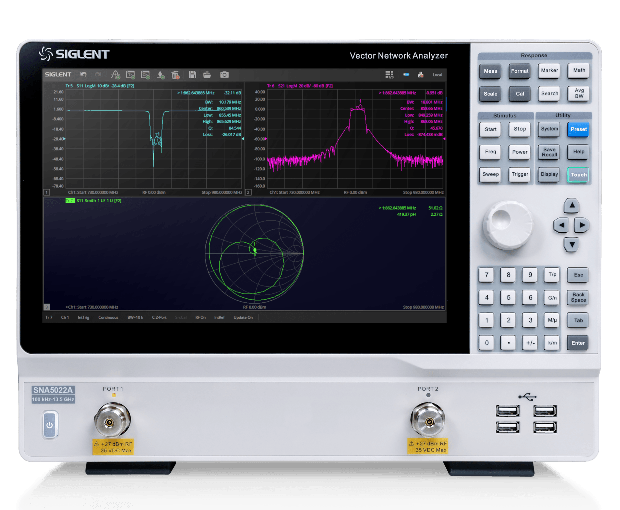 Siglent SNA5022A 100 kHz - 13.5 GHz Vektör Ağ Analizörü (2 Port) 