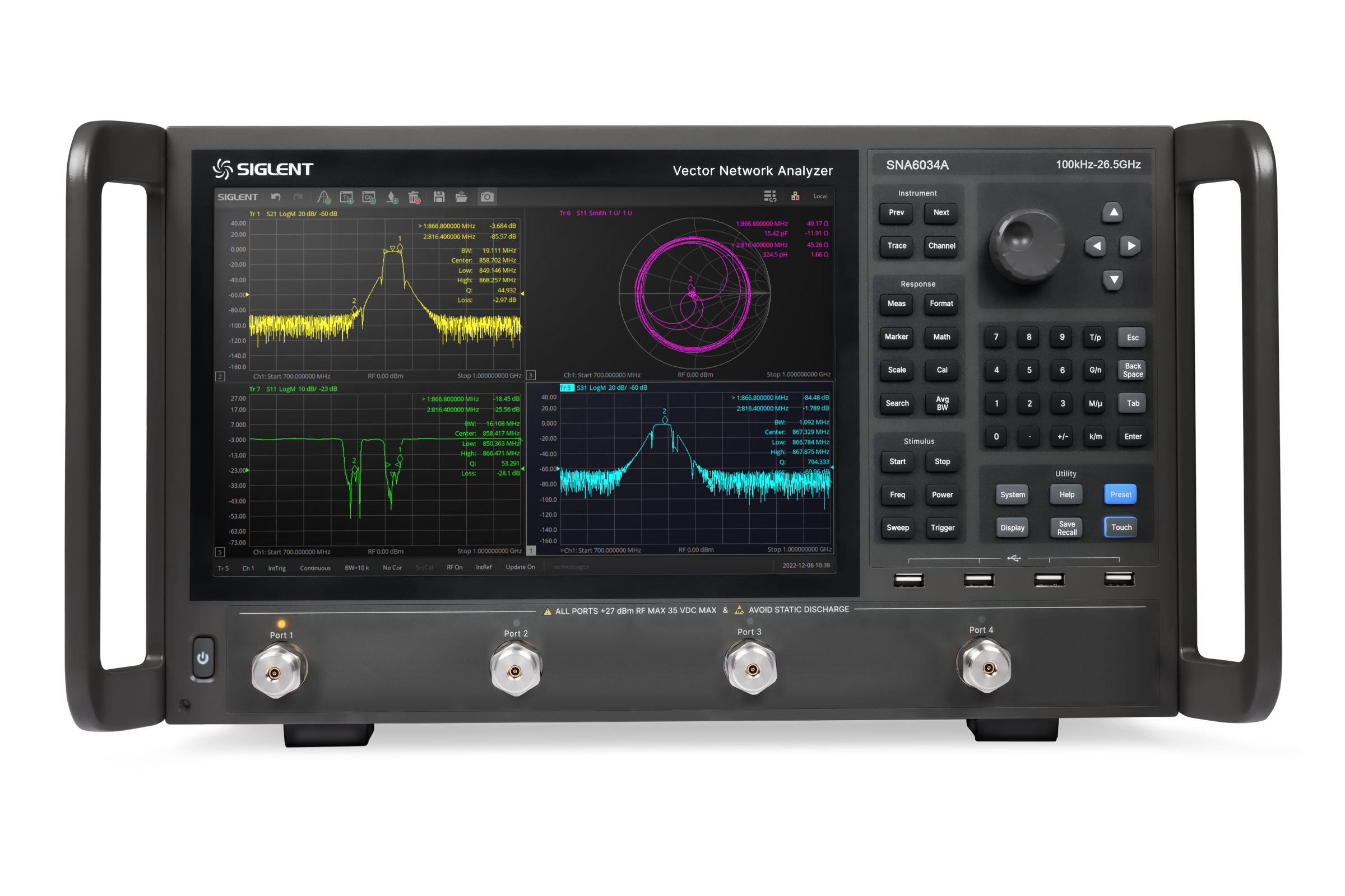 Siglent SNA6034A 100 kHz ile 26,5 GHz 4 port Vektör Network Analizör