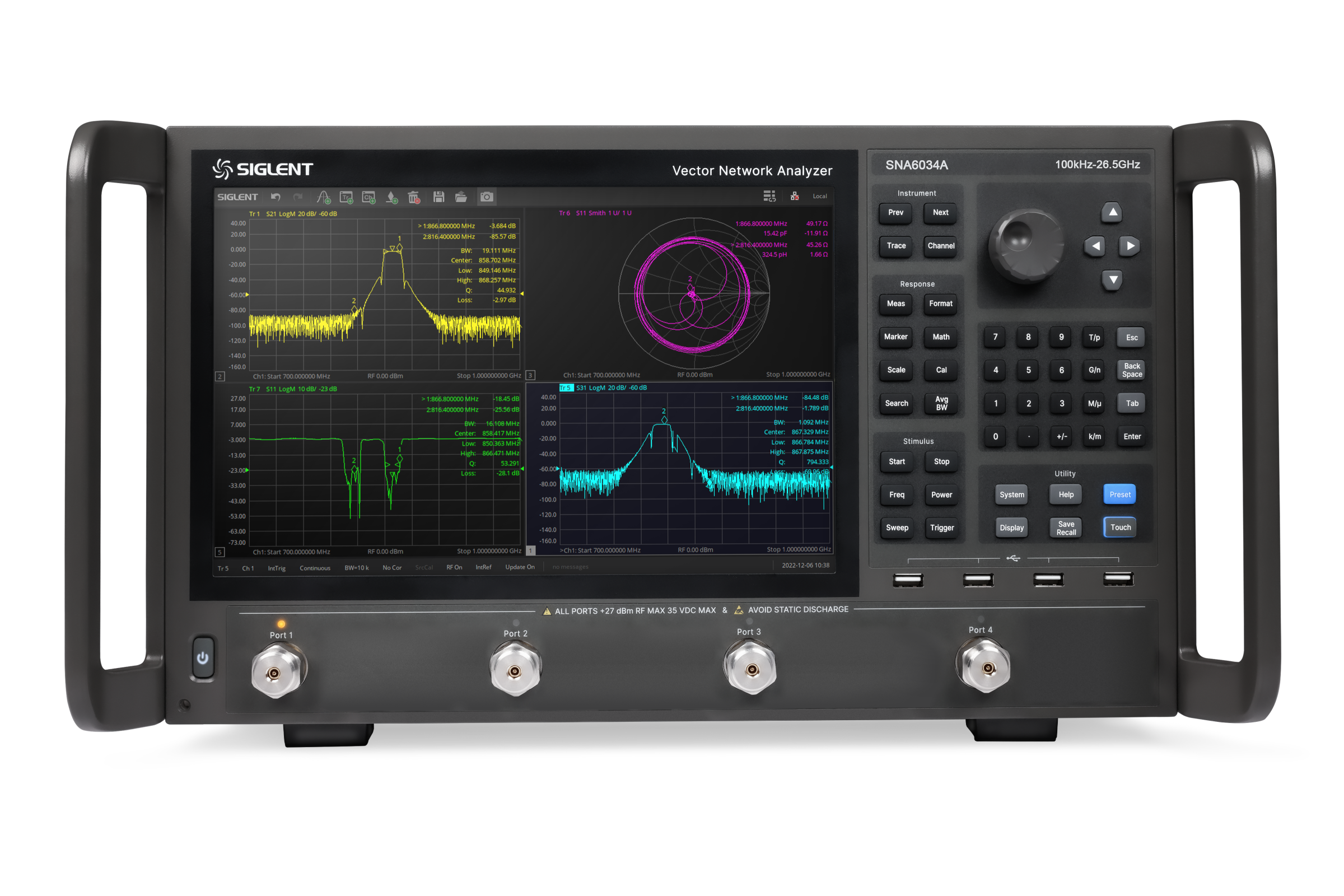 Siglent SNA6034A 100 kHz ile 26,5 GHz 4 port Vektör Network Analizör