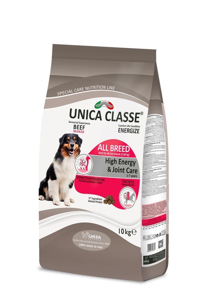 Unica Classe Yüksek Enerji ve Eklem Sağlığı Tüm Irklar için Sığır Etli Köpek Maması 10kg