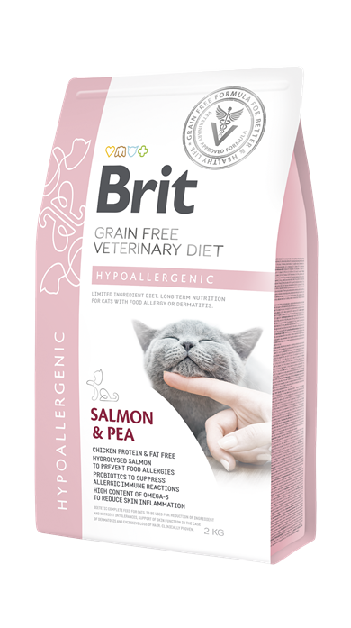 Brit Veterinary Diets Cat Hypoallergenic Cilt Sağlığı Destekleyici Tahılsız Kedi Maması 2kg