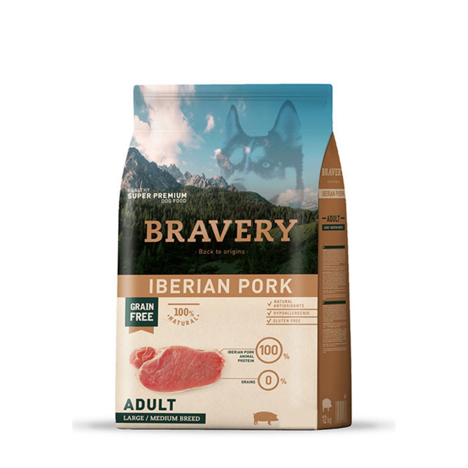 Bravery Medium/Large Adult İberya Domuzlu Yetişkin Köpek Maması 4kg